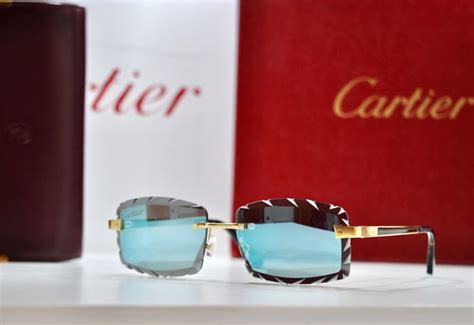 occhiali cartier santos|rimless cartier glasses men's.